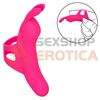 Vibrador conejito con soporte para dedo y carga USB